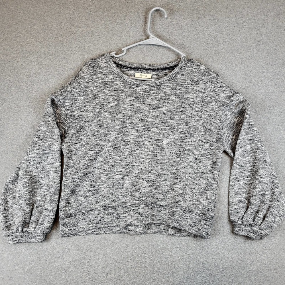 Madewell Sweater Womens Medium Knit Pullover Space Dye Long Sleeve Round Neck